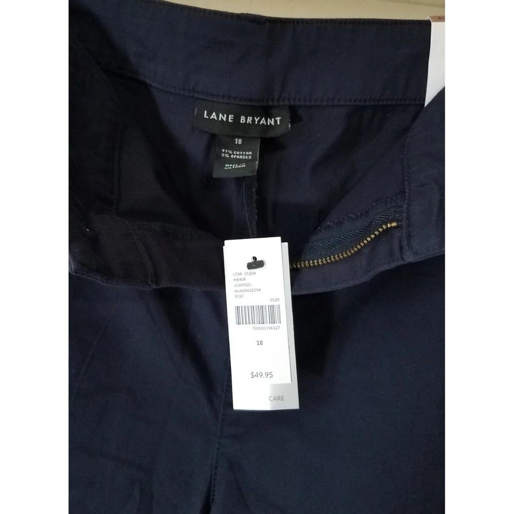 Lane Bryant Bermuda Shorts Women 18 Navy Blue Stretch Coastal Summer Vacay NEW - Picture 3 of 6